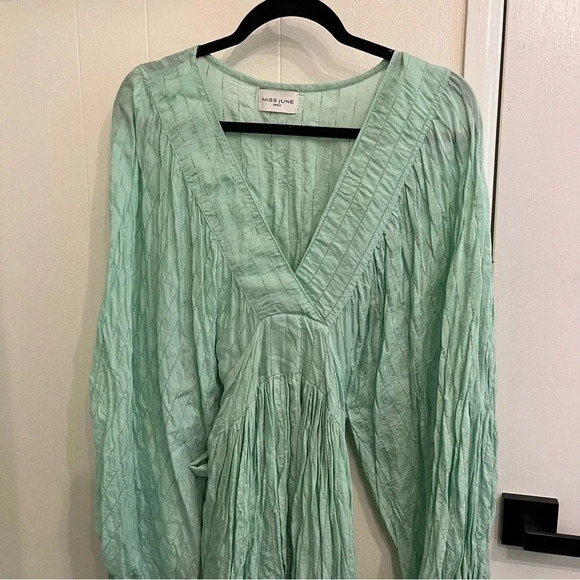 Miss June Paris green Angie flowy maxi dress size Small - Picture 4 of 13